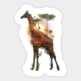 Giraffe Surreal Sticker